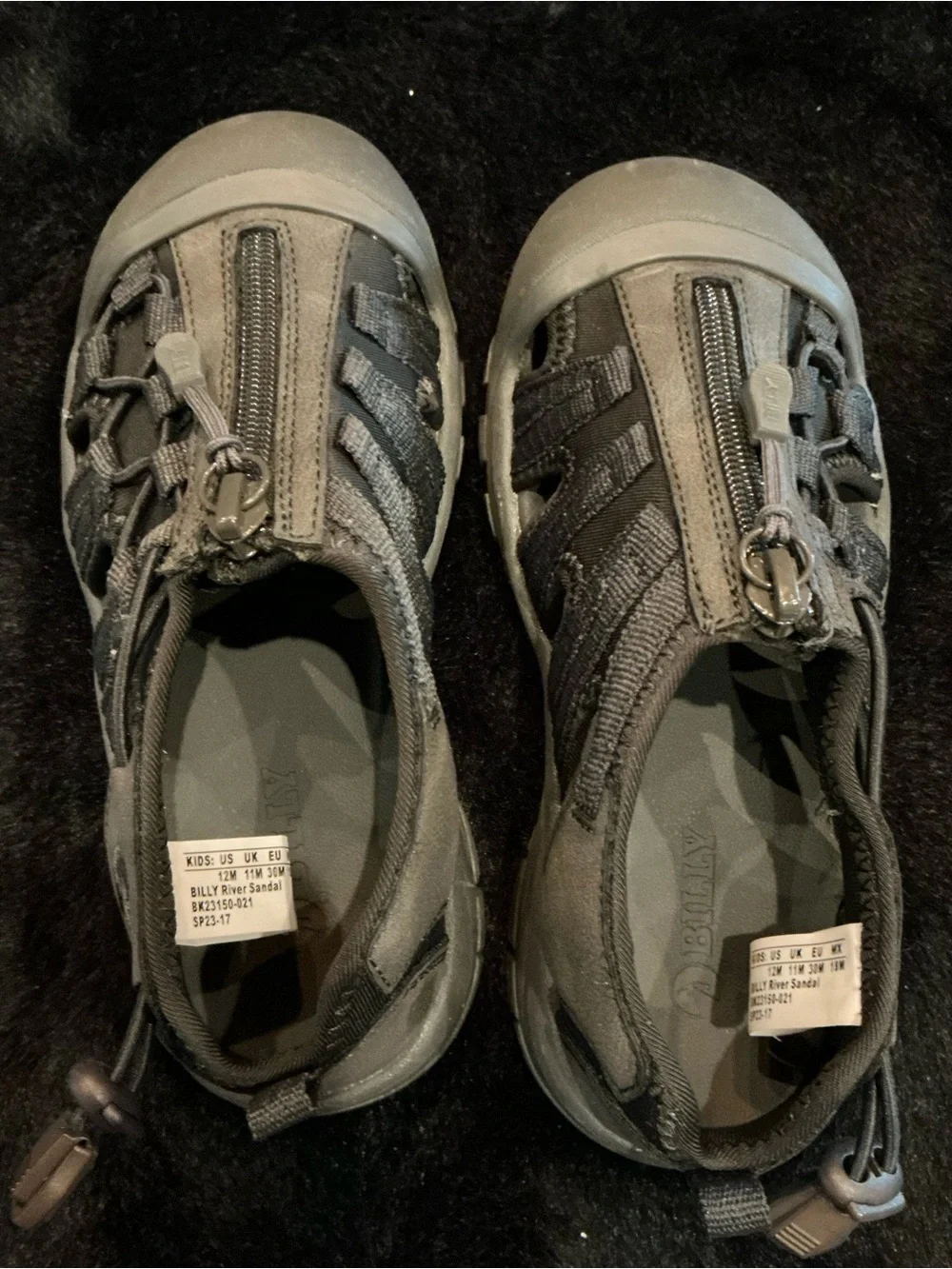 Youth Billy River Front-Zip Closed-Toe Sandals Waterproof Youth 12